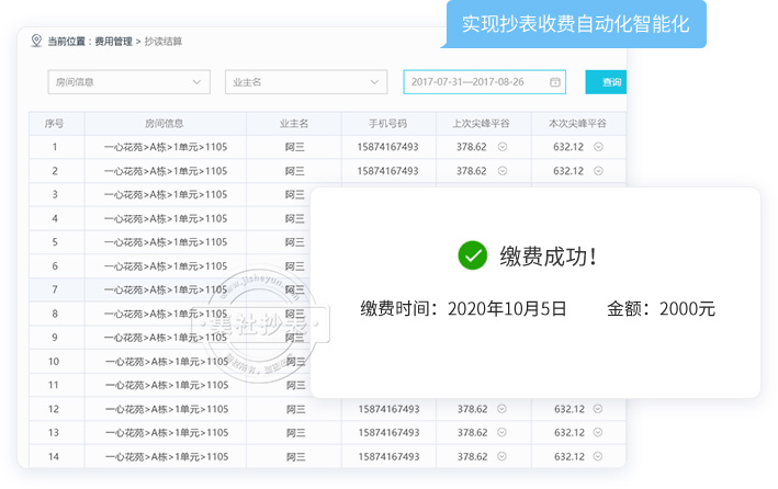 物业远程收费降低人工成本